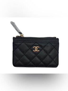 Brand new CHANEL Quilted Zip Card wallet gift with purchase VIP
